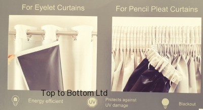 Thermal Blackout linings for Eyelets & Tape Top (1 inch tape with clips for eyelets)roman blind